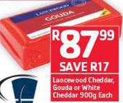 Lancewood Cheddar, Gouda Or White Cheddar 900gm-Each