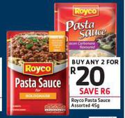 Royco Pasta Sauce Assorted-2X45gm