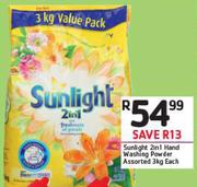 Sunlight 2 In 1 Hand Washing Powder Assorted-3Kg Each
