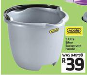 Addis 9Ltr Silver Bucket With Handle