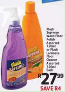Plush Supreme Wood Floor Polish 750ml Or Plush Laminate Floor Cleaner 750ml-Each
