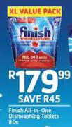 Finish All In One Dishwashing Tablets-80's Pack