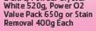 Vanish Power O2 Value Pack 650g Or Stain Removal 400g-Each