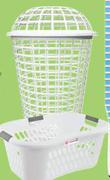 Miss Molly Silver Or White Hipster Laundry Basket Or Dome Linen Bin-Each