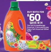 Sta-Soft Aromatherapy 2Ltr And Aroma Fabric Soft Refill 500ml-For Both
