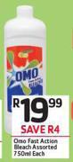 Omo Fast Action Bleach Assorted-750ml