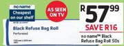 No Name Black Refuse Bag Roll-50's