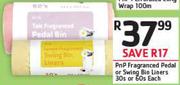 PnP Fragranced Pedal Or Swing Bin Liners-30's Or 60's Each