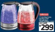 Mellerware 1.7Ltr Glass Kettle With Blue Or Red LED Light 22400RDA/22400C-Each