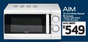 Aim 20Ltr White Manual Microwave SMO20025