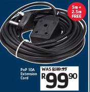 PnP 10A Extension Cord-5+2.5m Free