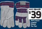 PnP Cotton Leather Gloves-Per Pair