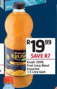 Krush 100% Fruit Juice Blend Assorted-1.5ltr Each
