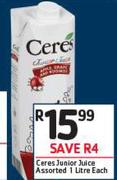 Ceres Junior Juice Assorted-1ltr Each