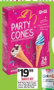 PnP Party Pack Cones 24s Or Flat Base Party Cones 28s-Per Pack