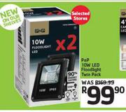 PnP 10W Floodlight Twin Pack