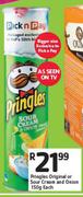 Pringles Original Or Sour Cream And Onion-150g Each