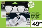 PnP 4W R 50 SES LED Reflector Lamp Twin Pack Or PnP 5W GU10 Warm White LED Globe 3 Pack-Each