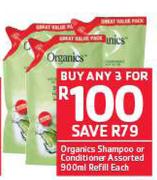 Orangic Shampoo Or Conditioner-3x900ml Refill 