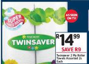Twinsaver 2 Ply Roller Towels Assorted-2s Each