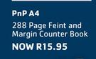 PnP A4 288 Page Feint & Margin Counter Book