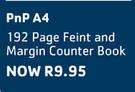 PnP A4 192 Page Feint & Margin Counter Book