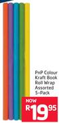 PnP Colour Kraft Book Roll Wrap Assorted 5 Pack