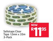 Sellotape Clear Tape 12mm x 33mm 3-Pack