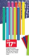 Creative Colour Brights Trend Single Roll Wrap Assorted Colours 1m x 70cm-Each