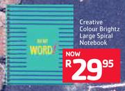 Creative Colour Brightz Large Spiral Notebook