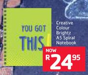 Creative Colour Brightz A5 Spiral Notebook