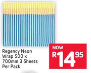 Regency Neon Wrap 500 x 700mm 3 Sheets-Per Pack