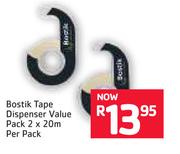 Bostik Tape Dispenser Value Pack 2 x 20m-Per Pack