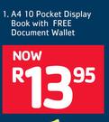 Flip File A4 10 Pocket Display Book With Free Document Wallet