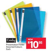 Croxley Presentation Folder Assorted Colours-Each