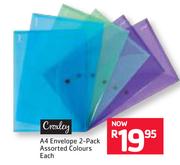 Croxley A4 Envelop 2-Pack Assorted Colours-Each