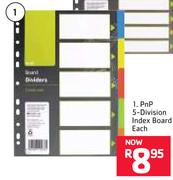 PnP 5-Division Index Board-Each