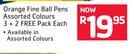 BIC Orange Fine Ball Pens Assorted Colours 3 + 2 Free Pack-Each