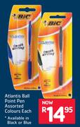 BIC Atlantis Ball Point Pen Assorted Colours-Each