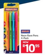 Neon Rave Pens 4-Pack