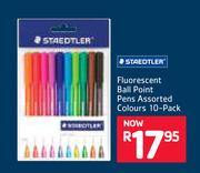 Staedtler Fluorescent Ball Point Pens Assorted Colours 10-Pack