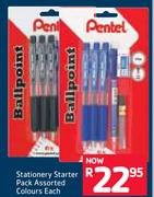 Pentel Stationary Starter Pack Assorted Colours-Each