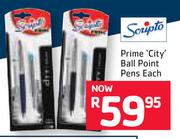 Scripto Prime City Steel Ball Point Pen-Each