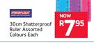 30cm Shatterproof Ruler Assorted Colours-Each