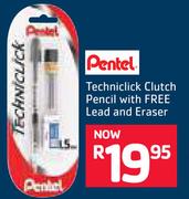 Pentel Techniclick Clutch Pencil With Free Lead And Eraser