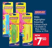 HiGlo Highlighter Assorted Colours-Each