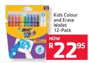 BIC Kids Colour And Erase Wallet 12-Pack