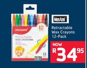 Retractable Wax Crayons 12-Pack