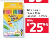 BIC Kids Turn & Colour Wax Crayons 12-Pack