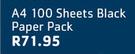 A4 100 Sheets Black Paper Pack
